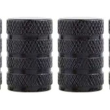 Black Round Style Tire Valve Stem Caps for Off-Road SUV Dust Cover