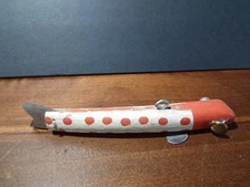 Fishing spearing Wood decoy with metal fins and button eyes - 7" long