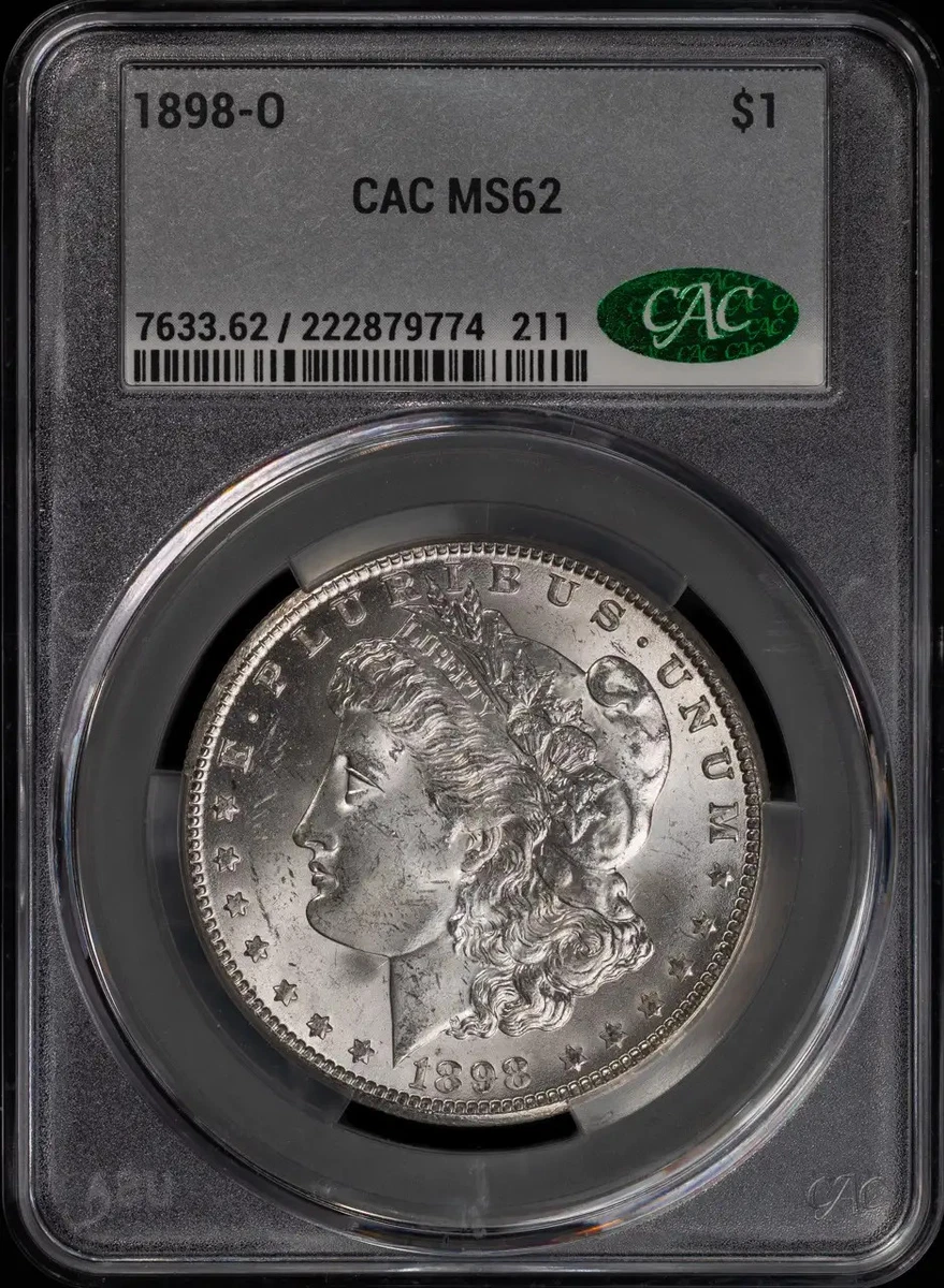 Silver MS 62 Graded 1898 Year Morgan US Dollars (1878-1921) for