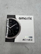 Amazfit Active 2 44mm Fitness Smart Watch with Leather Band New In Box