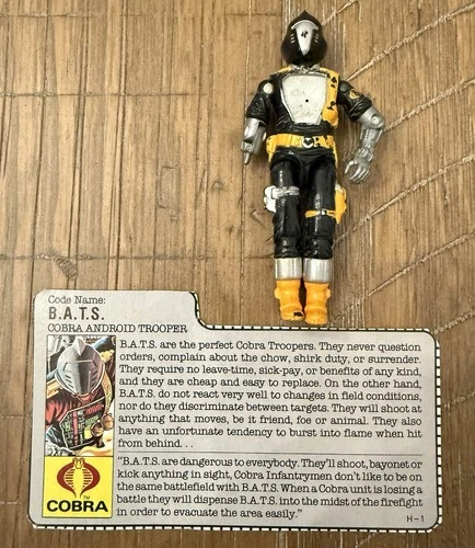 1986 GI Joe BAT Figure With File Card