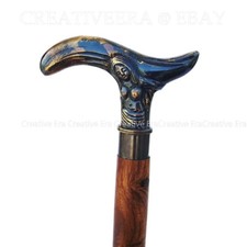 Antique Cane Wooden Walking Stick Solid Brass Handle Vintage gift Designer Style