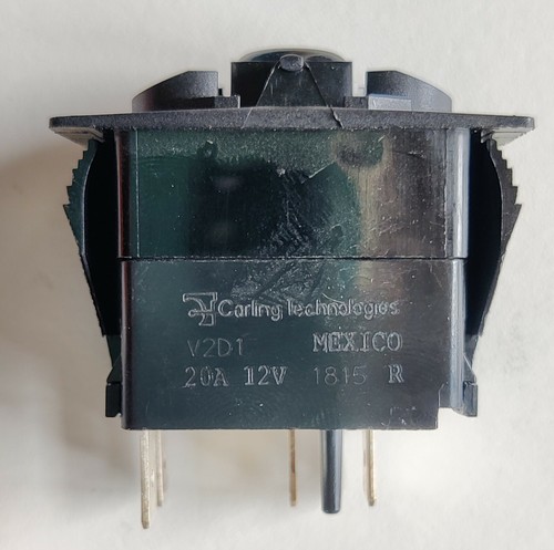 Carling V2D1 (On)/Off 20A 12V Momentary Rocker Switch Incandescent Lamp ...