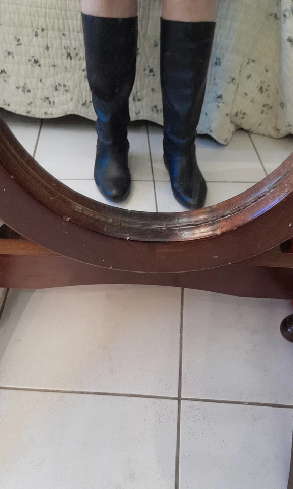 BOTTES MINELLI FACON CAVALIERE CUIR SOUPLE NOIR POINTURE 37 AVEC BOITE - Photo 3/4