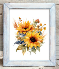 Floral Art Print, Sunflower Wall Art Decor, Botanical Wall Art, Nature Decor 99