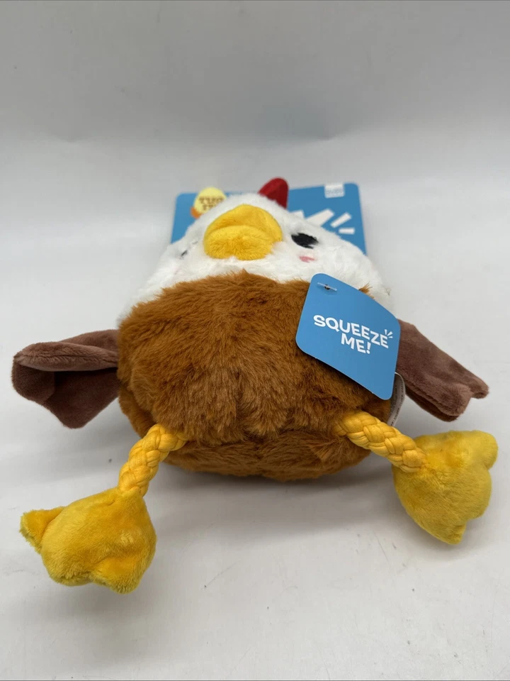 Bark Box Fuzzy Farm  Cock A Doodle Dude Chicken Rooster All Sizes Tug Dog Toy - Image 2 of 3