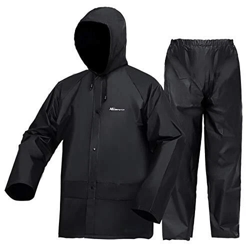 Traje Para Lluvia Impermeable con Capucha Chaqueta y pantalón Ropa, Medium - product listing photo