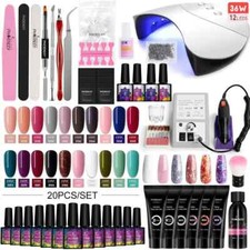 Set Manicure Set Smalto Gel con Lampada Unghie UV LED Poly Nail Gel Smalto Gel Set