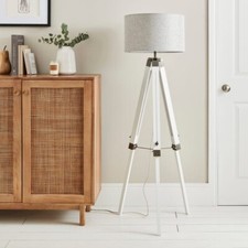 Image of Trio Tripod Floor Lamp Greige Satin Nickel. Brand New