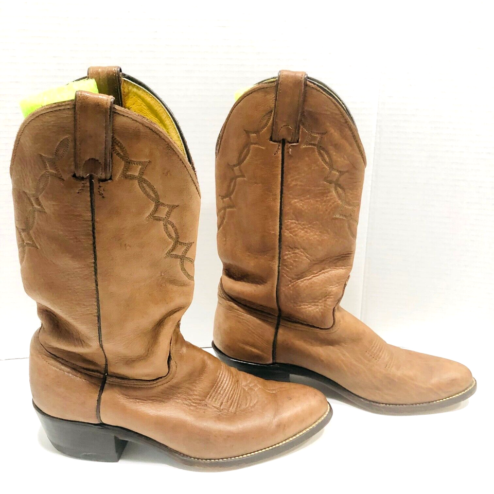 Abilene Elk Leather Boots Men's 9EE Western USA Cowboy 6644 Dad Grandpa