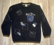 Vintage Pepe UK London PJL Size XL Blue Patch Sweater