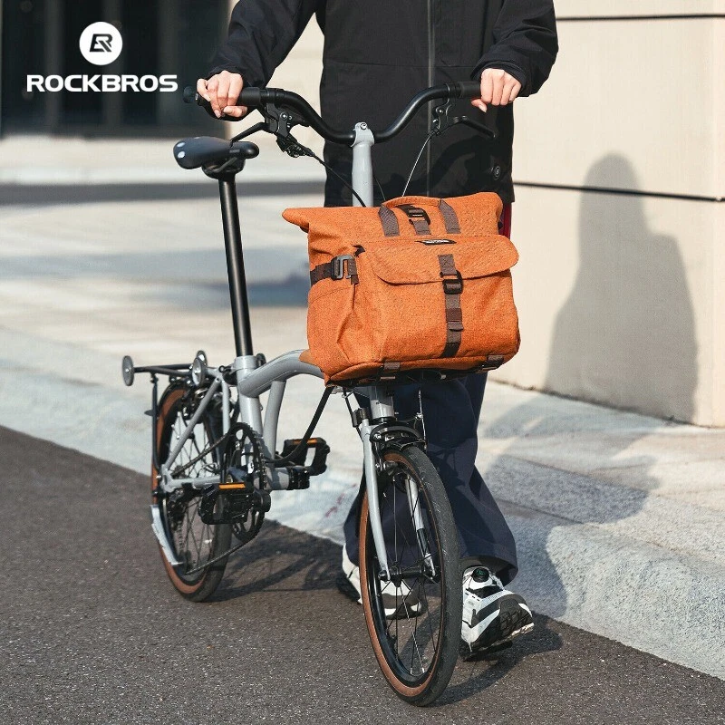 ROCKBROS Folding Bike Bag Front Frame Backpack&Bracket 15L Main Bag Fit Brompton - Image 3 of 4