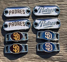 2 ~ San Diego Padres MLB Paracord Charms Oval or Mini Dog Tag shoelace charms