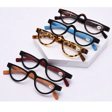 Half Moon Reading Glasses for Women and Men Spring Hinge Anti Blue Light Readers
