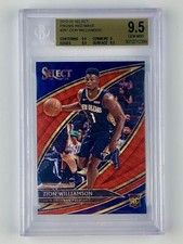 2019-20 Panini Select Zion Williamson Rookie Red Wave Prizm Courtside BGS 9.5 🔥