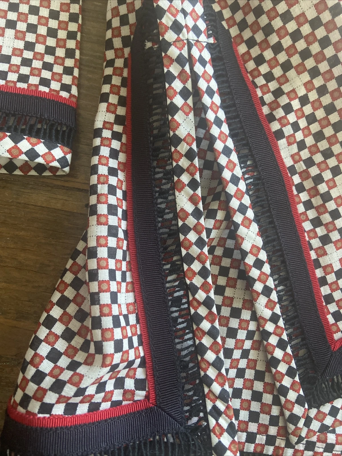 Tory Burch $295 Tory tunica manica lunga top 6 sei quadrati a pois sabbia deserto nuova con etichette