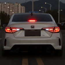 V2 LED Tail Lights Kit for 2022-2025 Honda Civic Sedan Rear Light Smoke/Red 4PCS