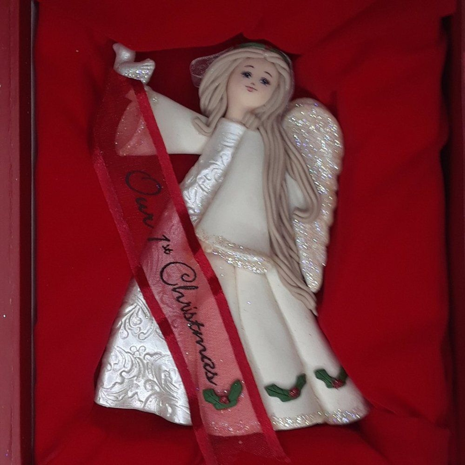 Angel Ornament Pavilion Gift Co Kneeded Our First Christmas Someone Special NEW