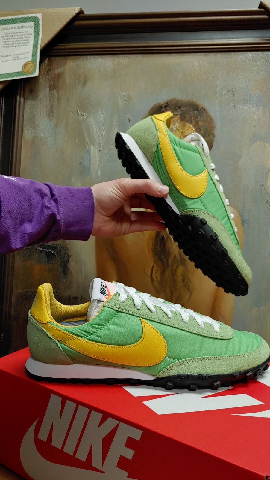 nike waffle racer green