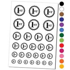 First 1st Place Circle Award Temporary Tattoo Water Resistant Set