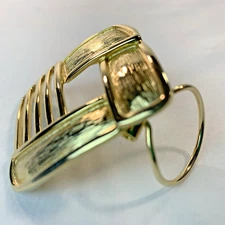 Vintage Jeri Lou Gold Tone Abstract Square Scarf Clip Signed on Back