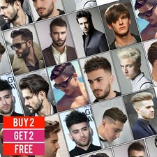 MENS HAIRDRESSER HAIR SALON Print BARBER Shop Poster MAN Hairstyle A5 A4 A3 #3