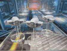 Lot of 3 Scout Drones w/ Flight Stands Mini Miniature 3D Printed Figure Model