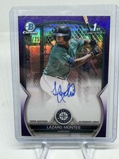 2023 Bowman Chrome LAZARO MONTES AUTO AUTOGRAPH Purple 168/250 Mariners