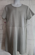 Michael Kors Black & White Check Sheath Dress Plus size 24W Short Sleeve Zipper