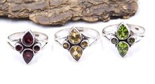 Natural Multi Gemstone Ring 925 Sterling Silver Jewelry Handmade Ring M-2831