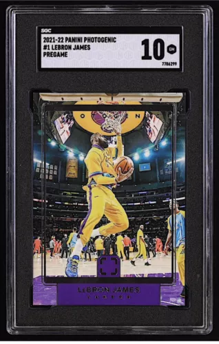 Lebron James 2021-22 Panini Photogenic Card Pregame #1 SGC 10