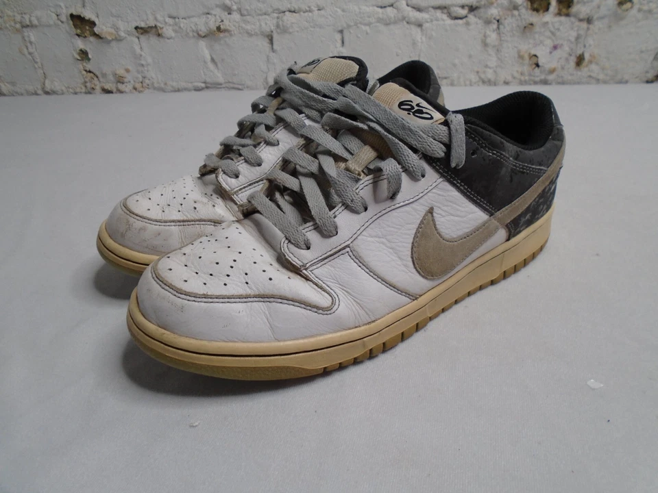 Nike Dunk Low 6.0 Zapatos Tenis Para Hombre 9.5 Blanco Negro 314142-100 ¡Raro! Foto 3 de 4