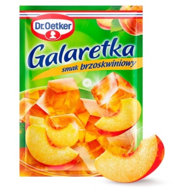 Dr. Oetker Jello: PEACH flavor PACK of 3 Made in Poland FREE SHIPPING