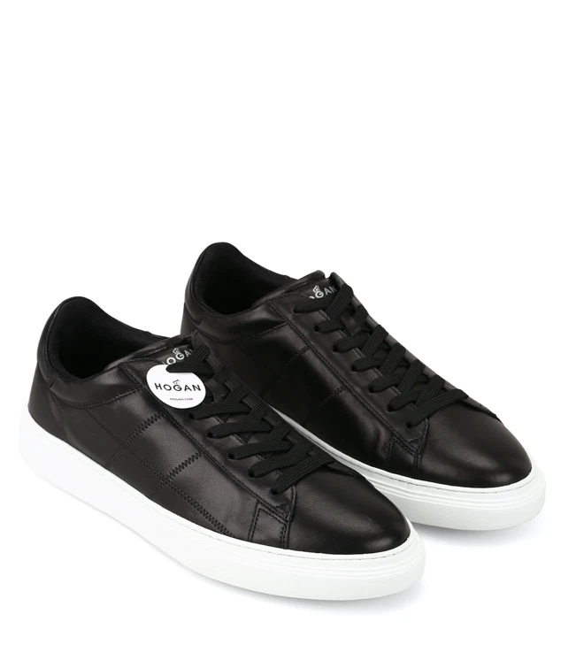 HOGAN Uomo Sneakers H365 pelle nera cuciture SCONTO 30 eBay