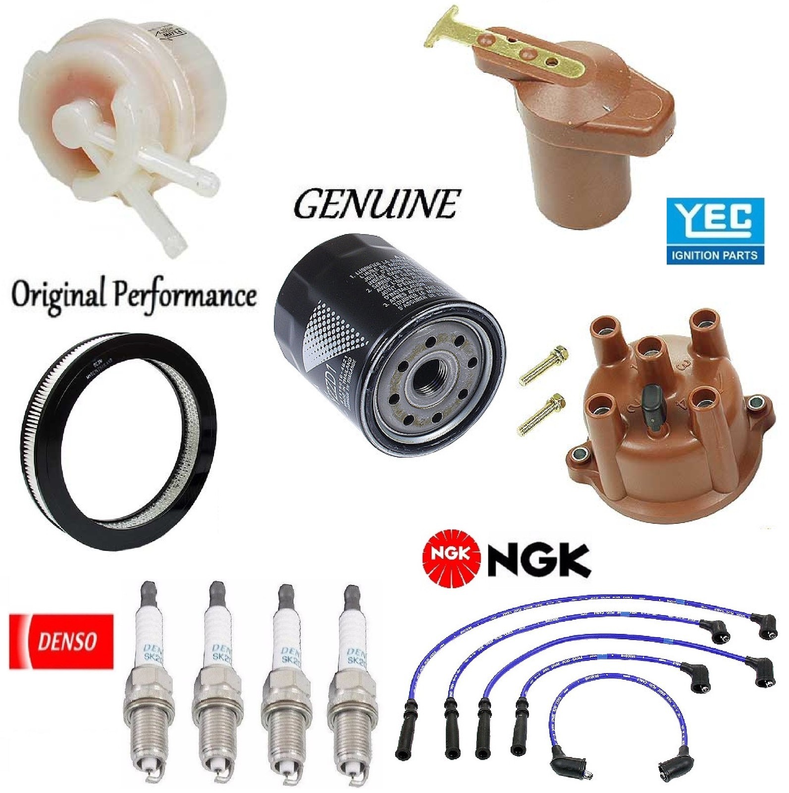 Tune Up Kit Filters Cap Rotor Plug Wire for Toyota Pickup L4; 2.4L 1982