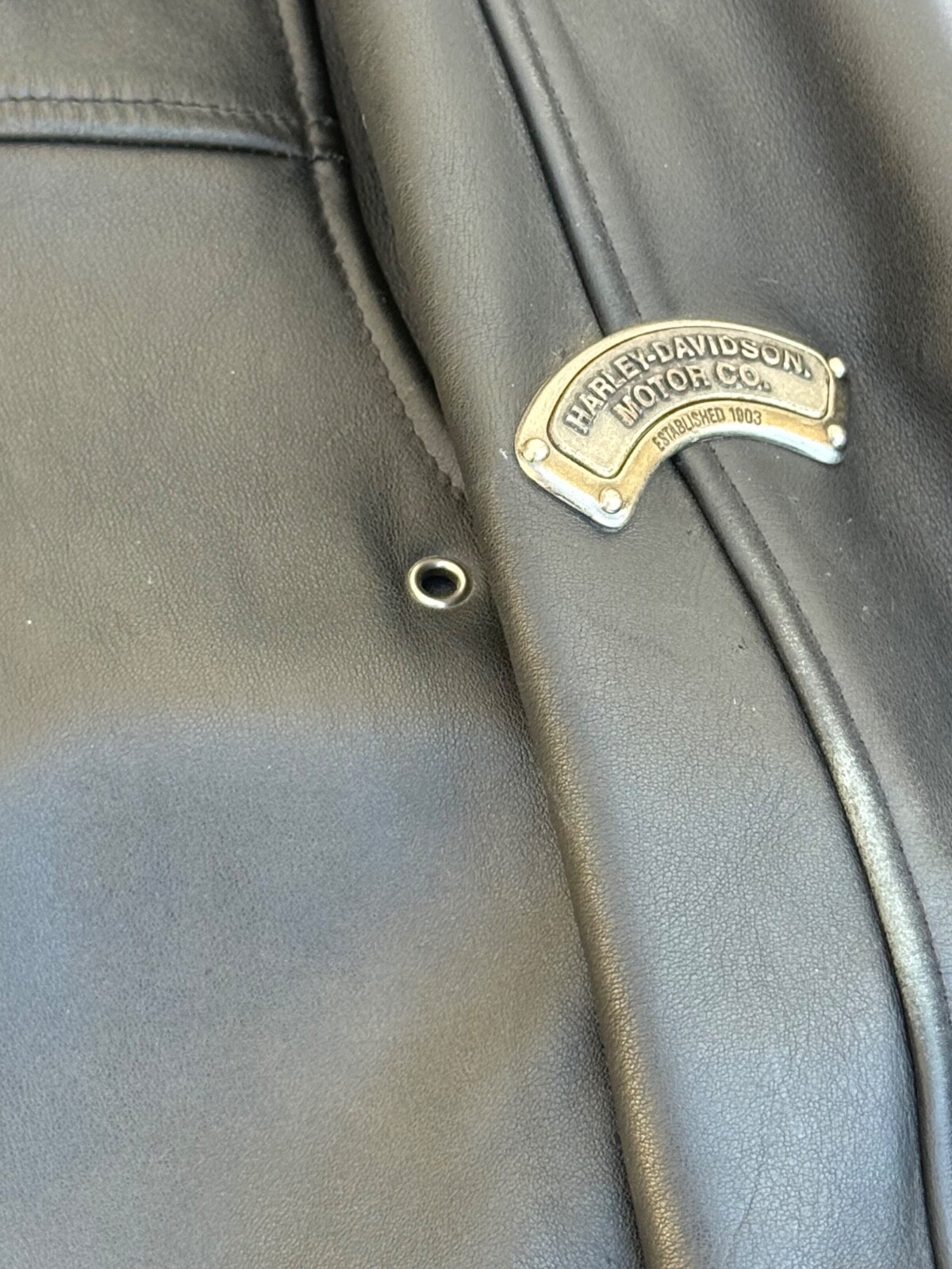 Signed Leather Jacket Harley Davidson VINTAGE 2XL… - image 4