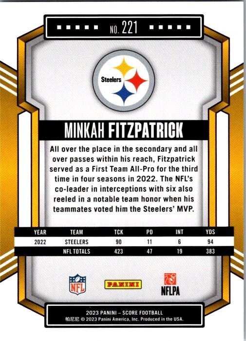 Ftzpatrick Score 2023 Score - Minkah Fitzpatrick #221 Showcase /100 for sale online | eBay