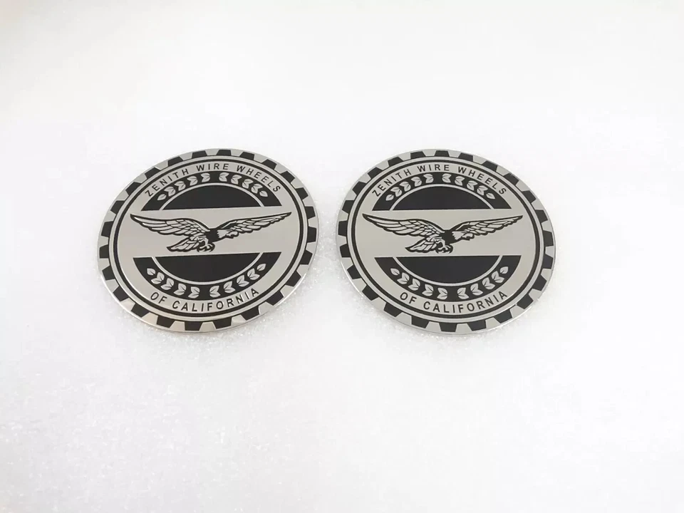 4X WIRE WHEEL CHIPS METAL EMBLEMS 2.25"/60MM FITS TO ZENITH CALIFORNIA #V306-8 - Image 3 of 4