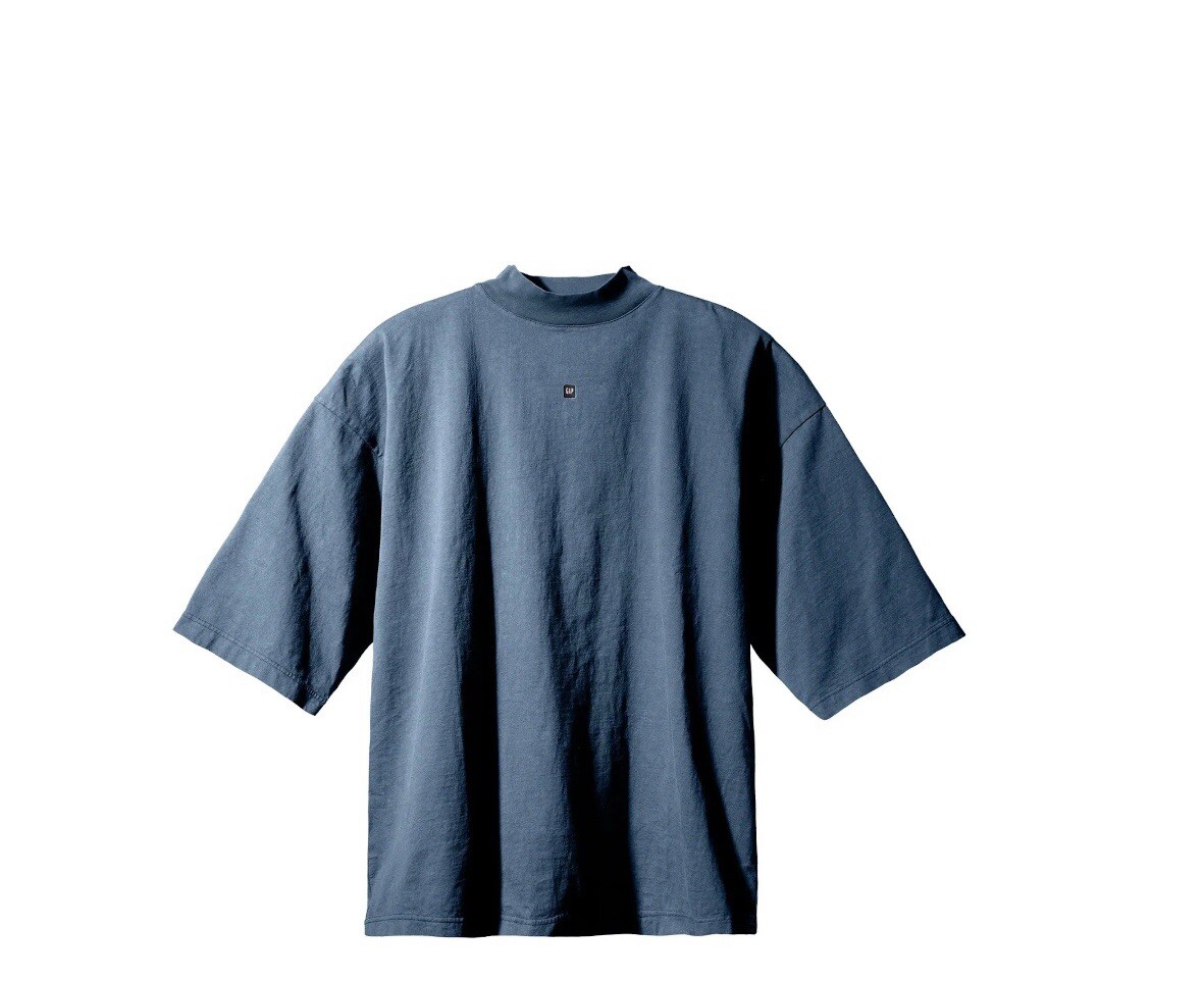 Yeezy Gap Engineered By Balenciaga Logo 3/4 Sleeve Tee Dark Blue