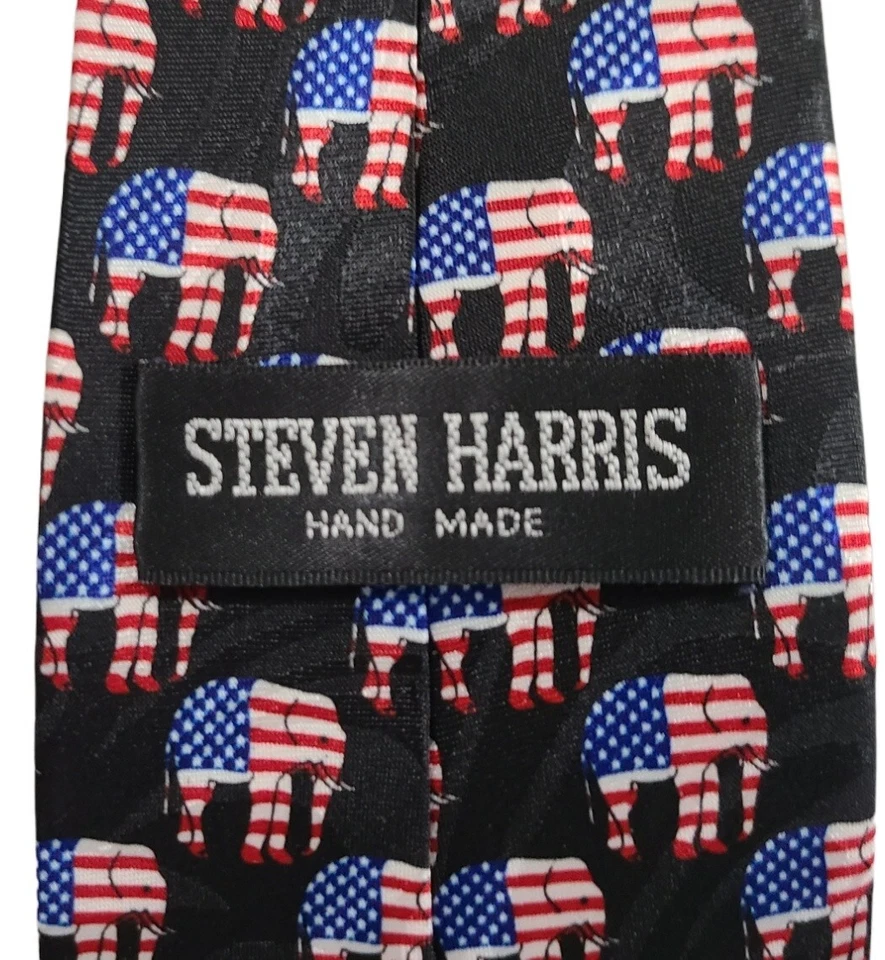 Corbata elefante político republicano Stephen Harris bandera de Estados Unidos día de las elecciones Foto 3 de 4