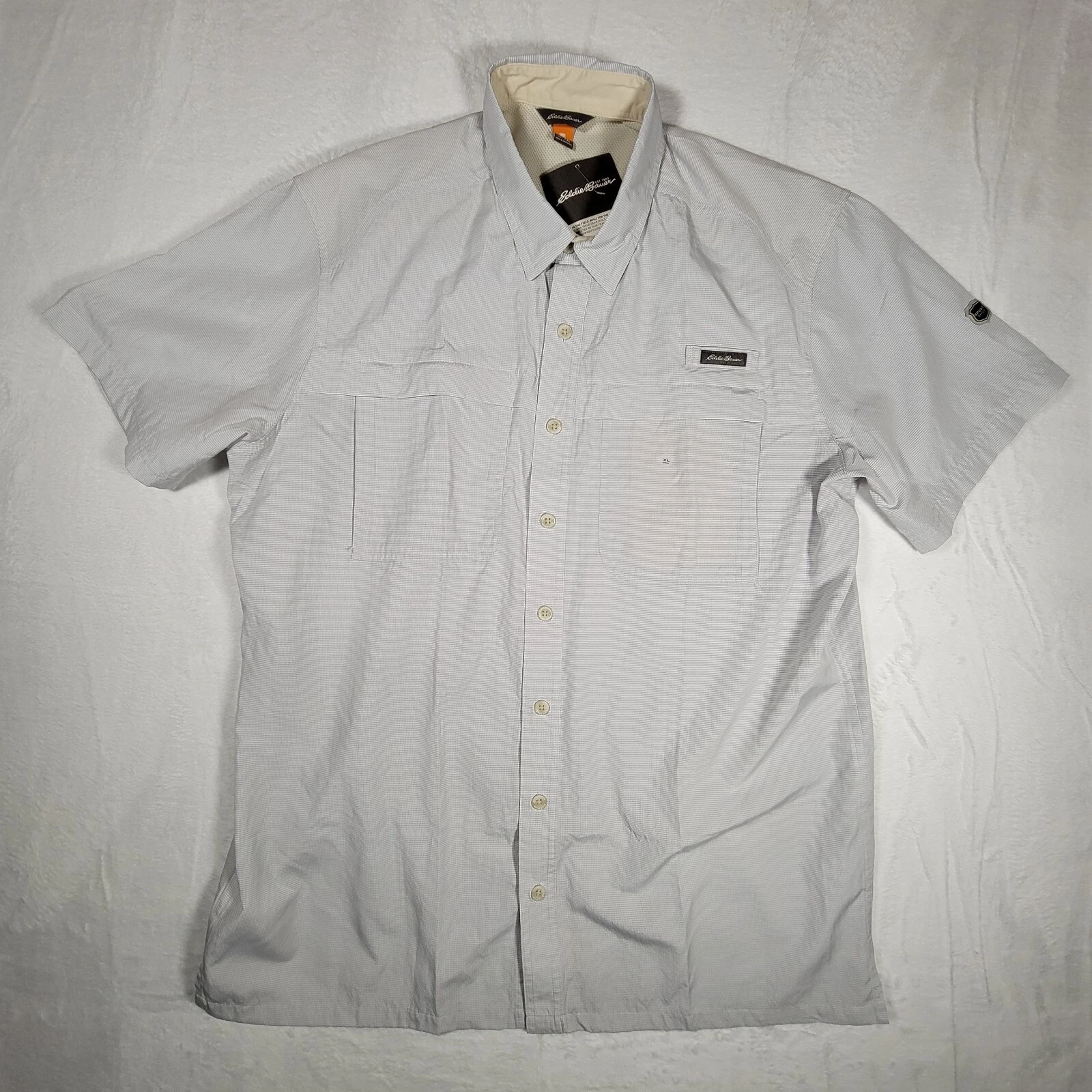 Eddie Bauer Sport Shop Mens Short Sleeve Button Down Shirt Size TXL Vented NWT