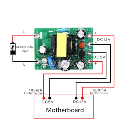 AC 110-220V To DC 5V 12V Switching Power Supply Module Isolation PCB Board - Bild 1 von 4