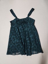 Victoria  s Secret Gold Label Vintage Chemise Green Nightgown Negligee Lingerie M