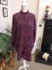 Womens ladies multicoloured batwing Monkl Shirt Dress Size XS