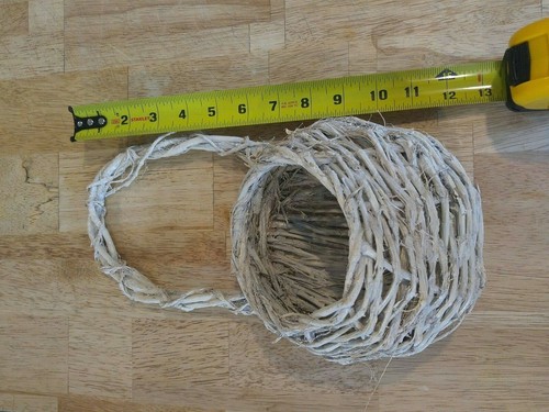 Basket Wall Hanging Pocket Planter Woven Wicker Farmhouse Rustic White Paint - Picture 7 of 11