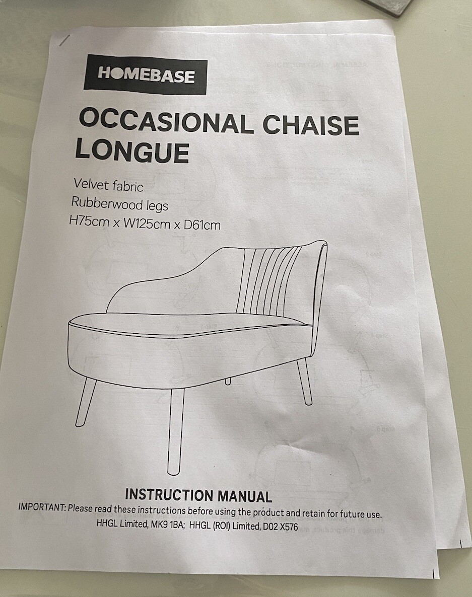 New grey chaise longue eBay