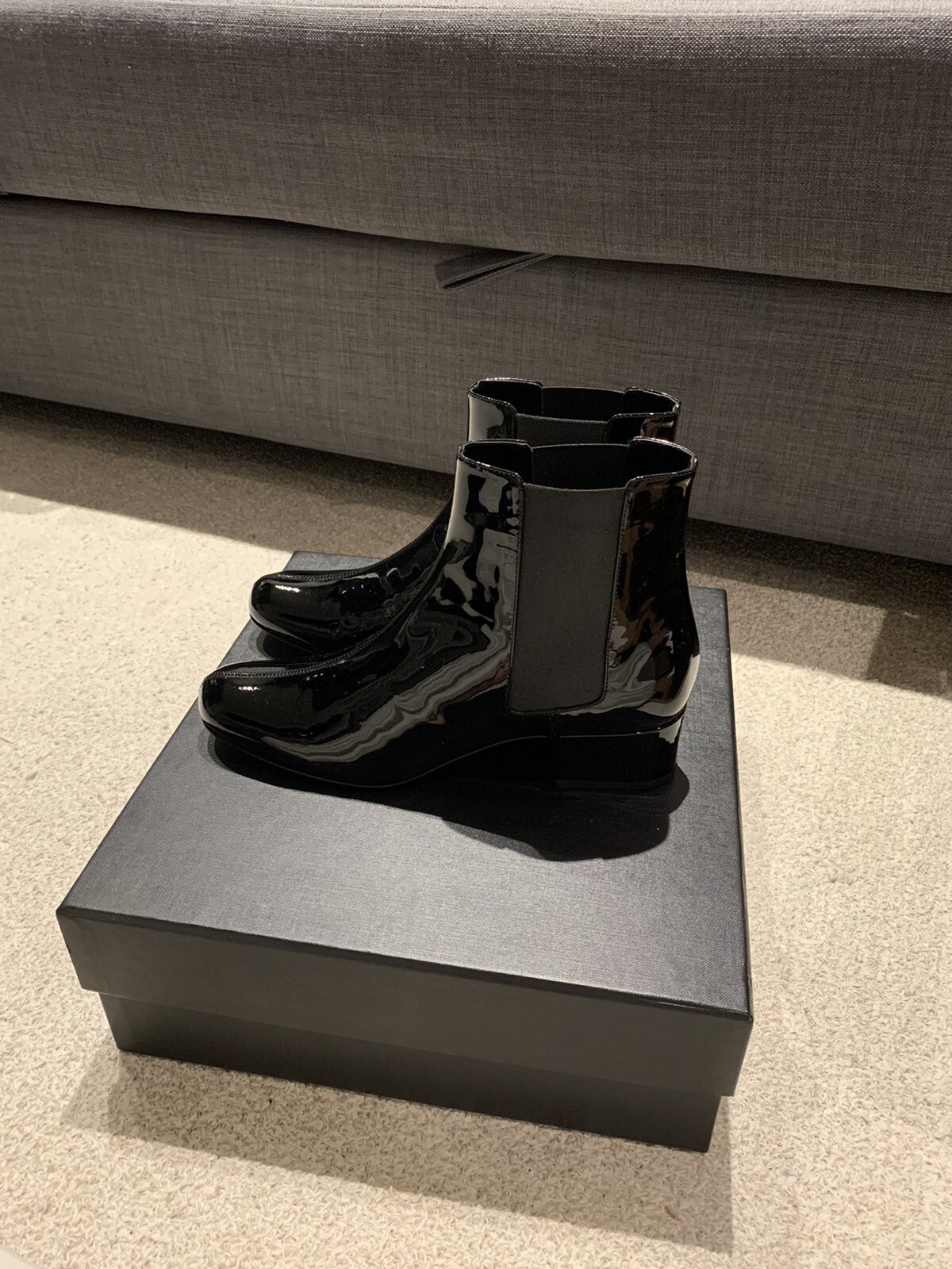 Stivali in pelle verniciata Saint Laurent Paris Babies Chelsea 36 5 nuovi $1195