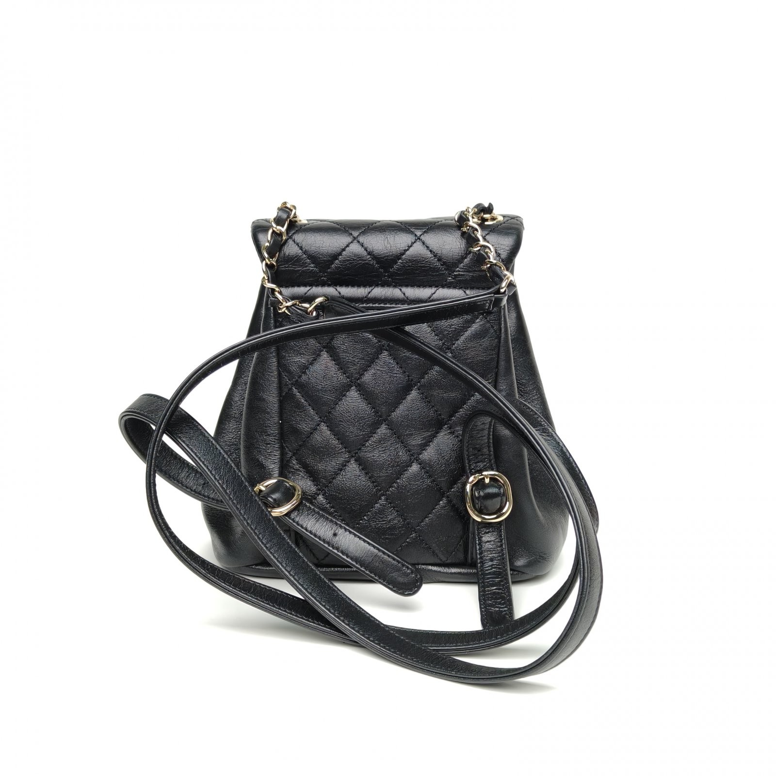 CHANEL Duma Drawstring Backpack Small 18cm Black … - image 4