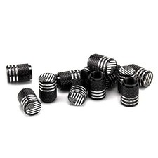 American Flag Valve Stem Cap, 12PCS Aluminum Alloy Rubber Sealed Tire Black
