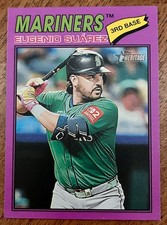 2026 Topps Heritage #29 - Eugenio Suarez Purple Border - Seattle Mariners